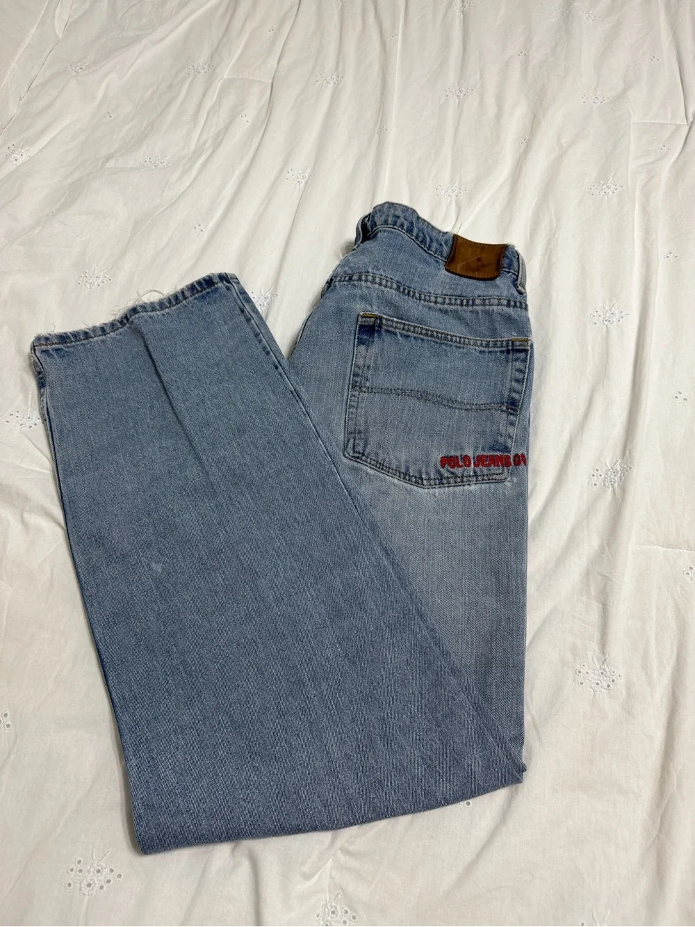Vintage 90’s Polo by Ralph Lauren Men's Light Blue Relaxed Jeans